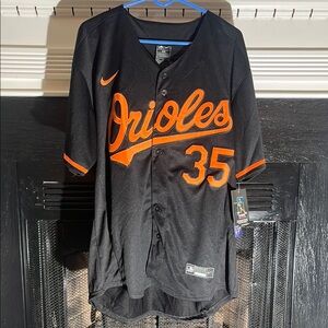 Baltimore Orioles Adley Rutshman Baseball Jersey Black Orange Stitch Sz 44 Large